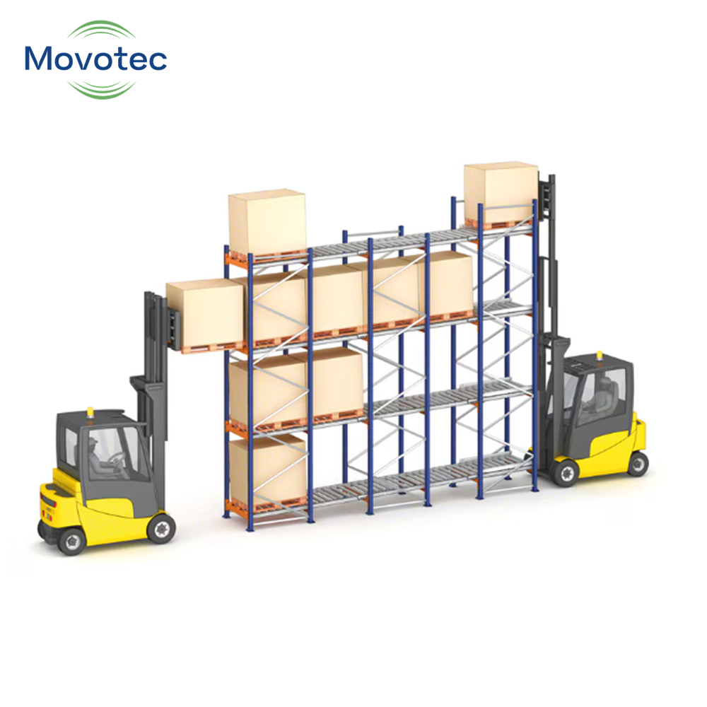 Warehouse Storage Racks Shelving Systems Pallet Rack Gravity Roller Flow Racking Movotec MTG100 1 Year Warranty