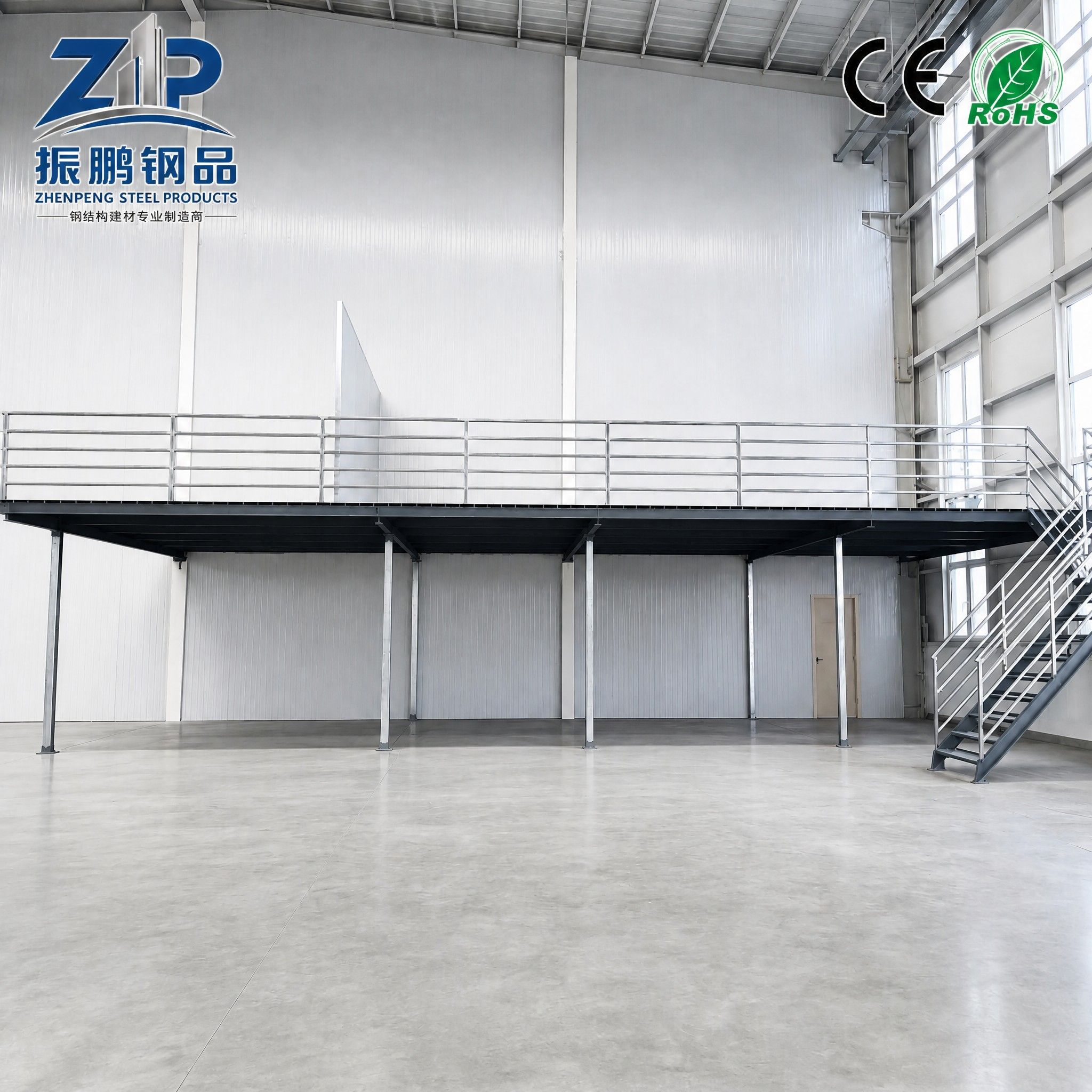 Warehouse Rack Platform Floor Deck | Dry-Lay Prefabricated Steel Panel For No-Concrete Storage Warehouse Building Construction