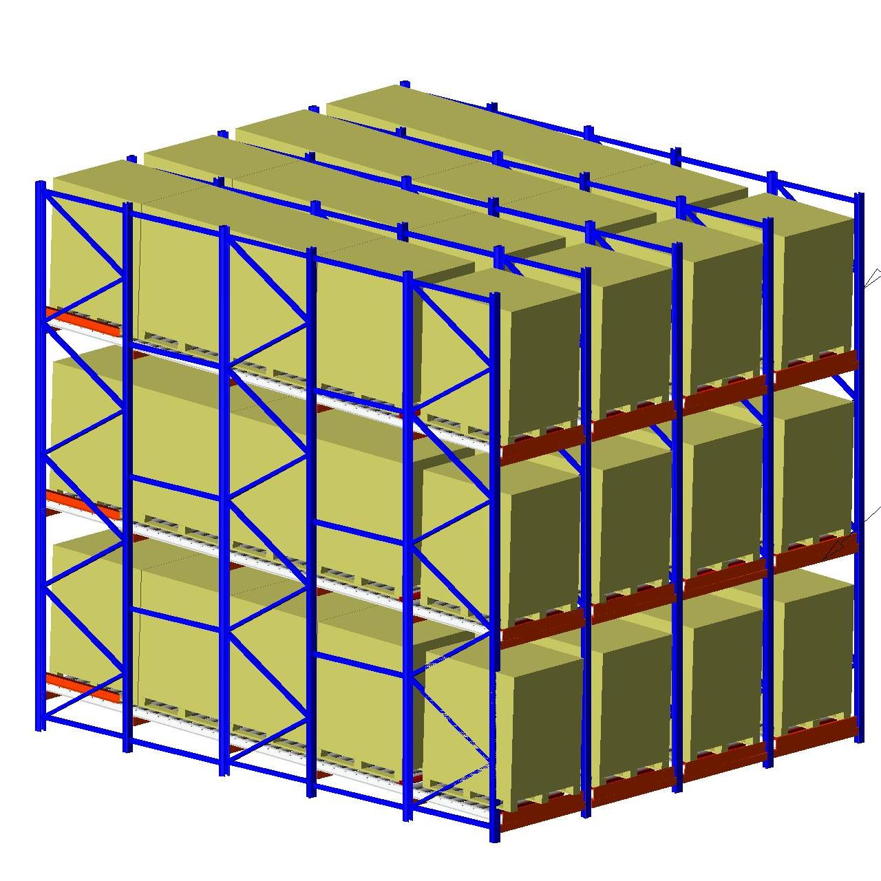 Heavy Duty Steel Roller Dynamic Gravity Pallet Rack 1000kg Capacity Collapsible ODM Industrial Warehouse Storage Cargo Equipment