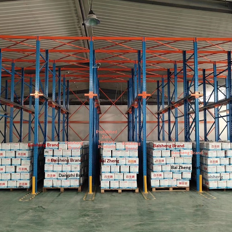[Rongle] 2-Layer Steel Through-Aisle Drive-In Heavy-Duty Warehouse Shelving System (Blue/Red)