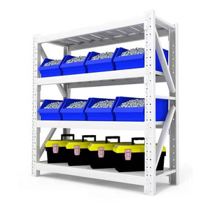 Steel Warehouse Shelving Racks Boltless Corrosion Protection 4-Layer Storage System Electrostatic Powder Coating 3-Year Warranty