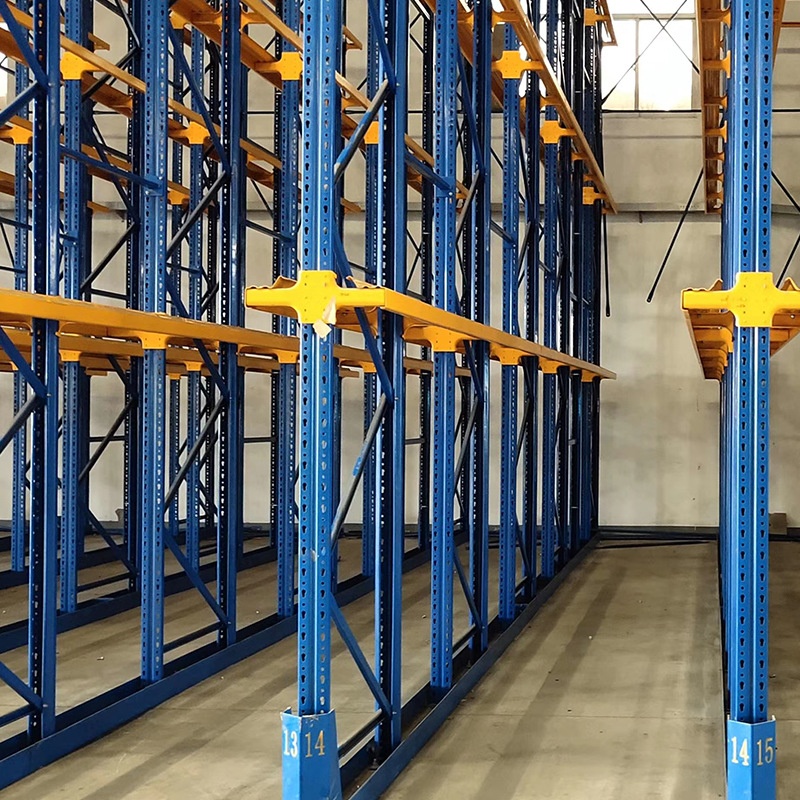 [Rongle] 2-Layer Steel Through-Aisle Drive-In Heavy-Duty Warehouse Shelving System (Blue/Red)